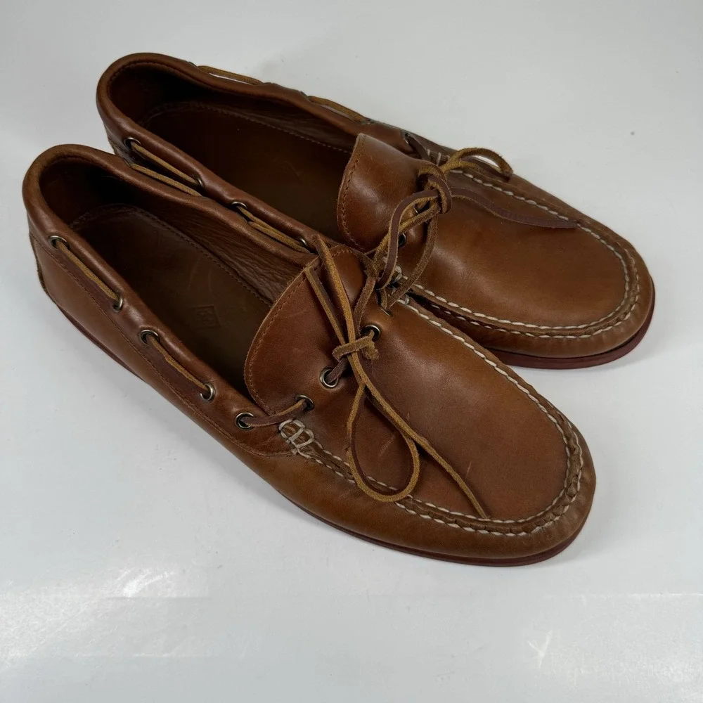 Quoddy Classic Canoe Shoe Men's US 12 Whiskey Leather Camp Moc Moccasins 144017